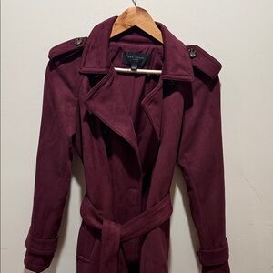 Ann Taylor Petite Wine Colored Trench Coat
